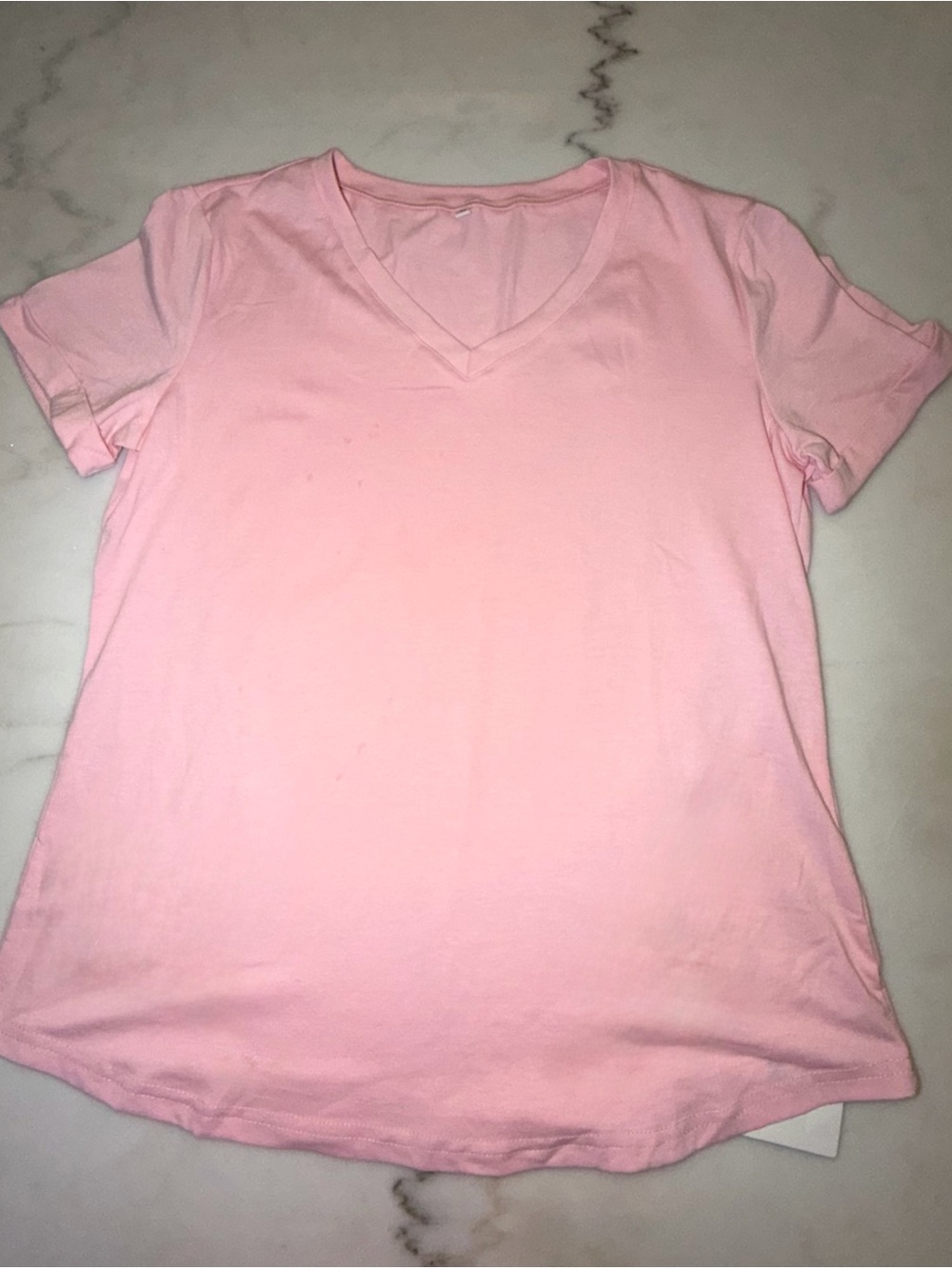 NWT Light Pink V-Neck Short Sleeve Tee